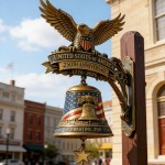 USA 250th Anniversary Doorbell American Eagle Liberty Bell 1776 2026 Patriotic Wall Decor US History Gift