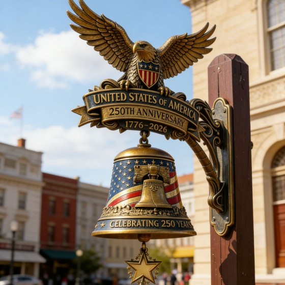 USA 250th Anniversary Doorbell American Eagle Liberty Bell 1776 2026 Patriotic Wall Decor US History Gift