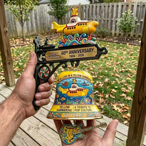 Yellow Submarine 60th Anniversary Doorbell 1966 2026 Classic Rock Music Fan Gift Pop Culture Wall Decor