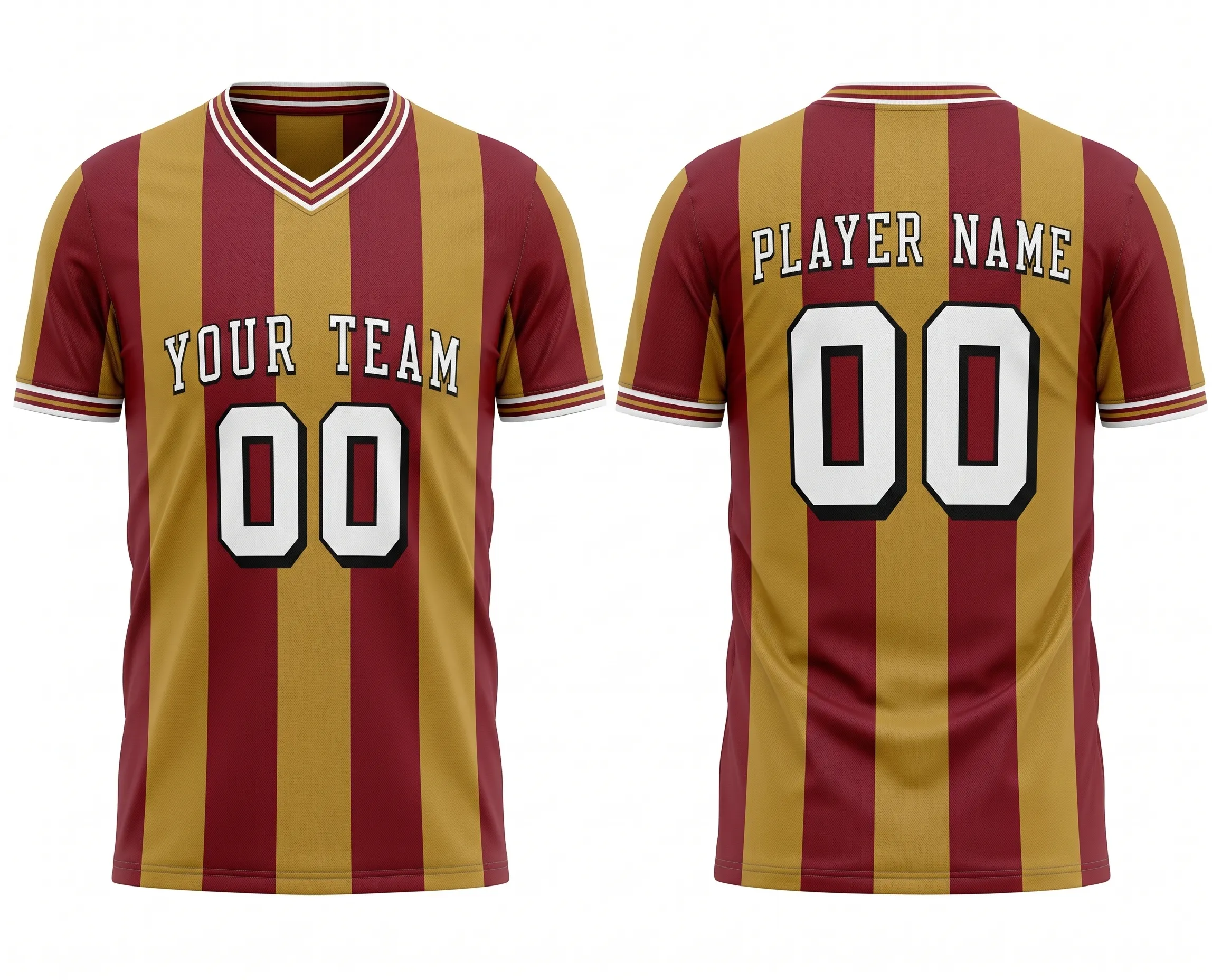 Custom Vintage Soccer Jersey Burgundy Gold High Street Casual Football Shirt Retro Blokecore Tee Personalized Classic Sportswear